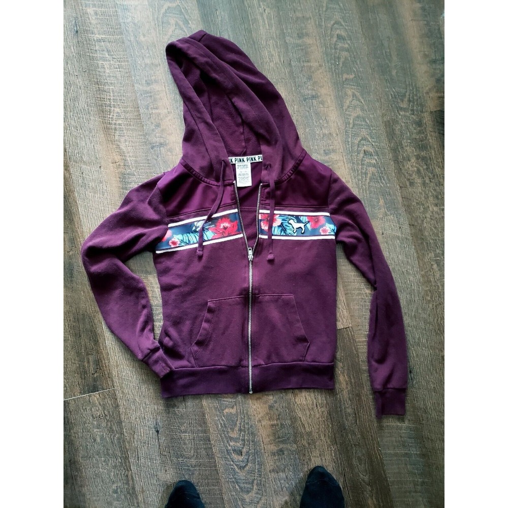 Victorias Secret Womens PINK XS Purple Zip Hoodie